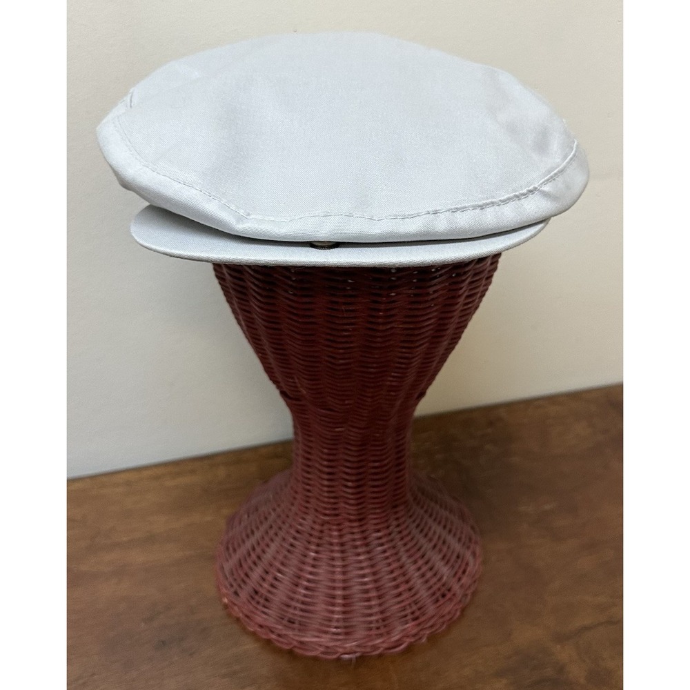 Vintage Gray Cotton Newsboy Cabbie Golf Snap Back Hat NEW NOS
